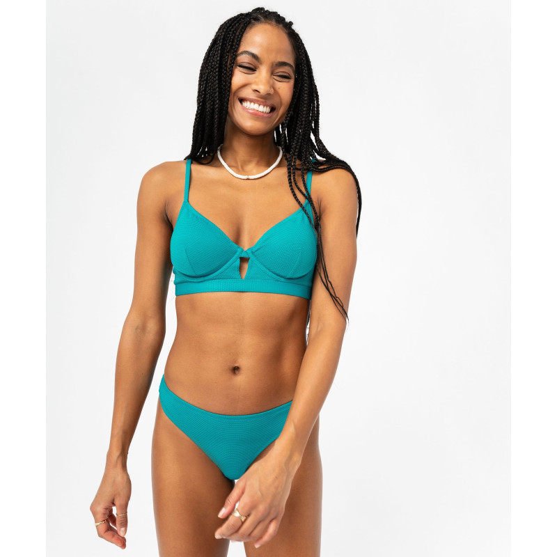 Bas de maillot de bain tanga en maille gaufrée femme Bas de maillot de bain tanga en maille gaufrée femme