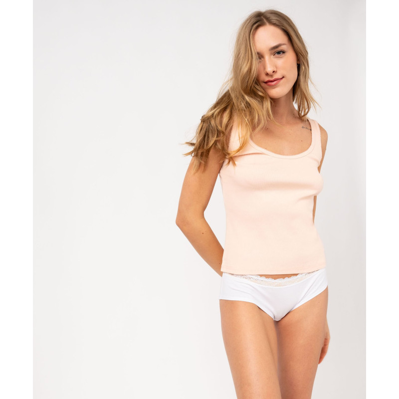 Débardeur lingerie en maille côtelée femme