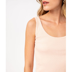 Débardeur lingerie en maille côtelée femme