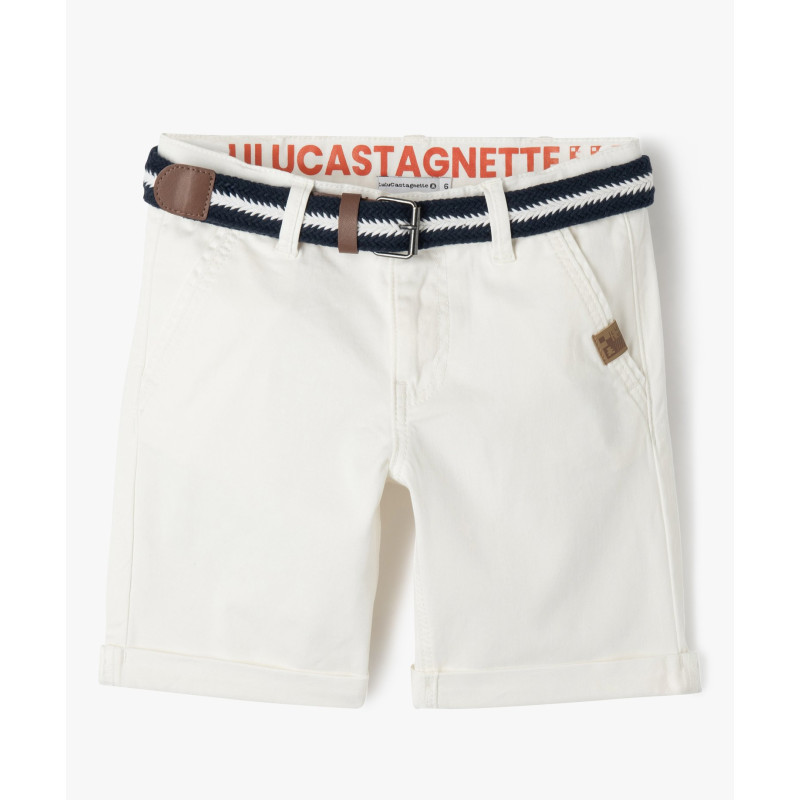 Bermuda chino avec ceinture tressée garçon - LuluCastagnette