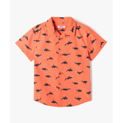 Chemise manches courtes motif requins garçon