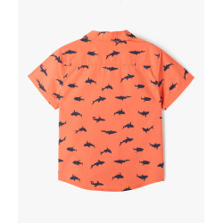 Chemise manches courtes motif requins garçon