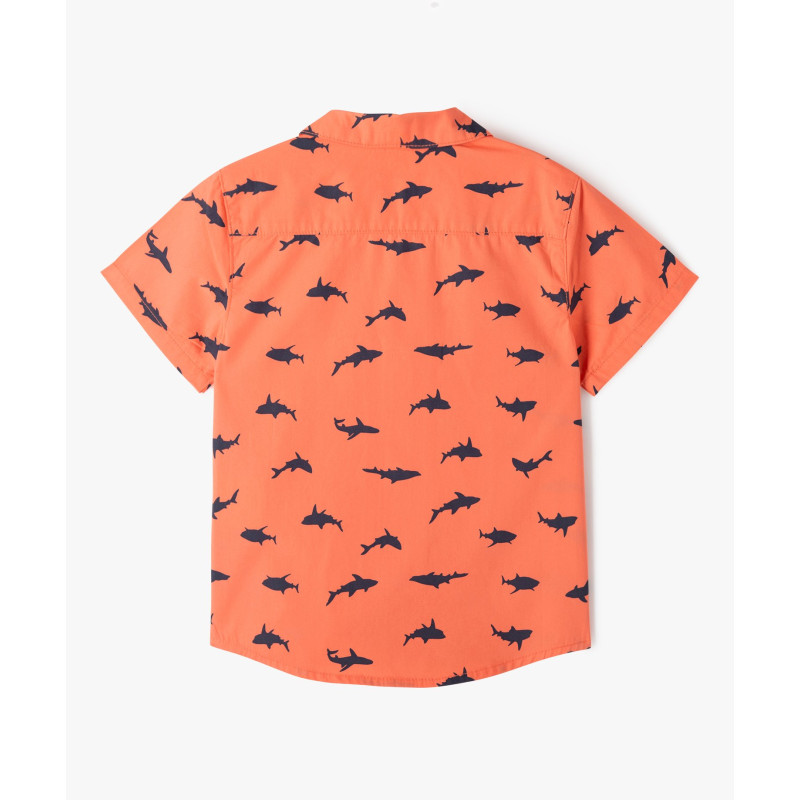 Chemise manches courtes motif requins garçon