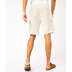 Bermuda cargo en coton stretch à taille élastiquée homme