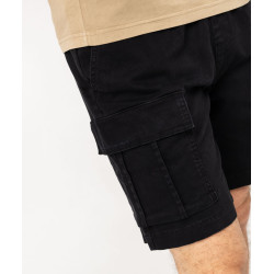 Bermuda cargo en coton stretch à taille élastiquée homme