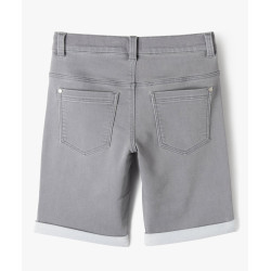 Bermuda en jean ultra stretch à revers garçon