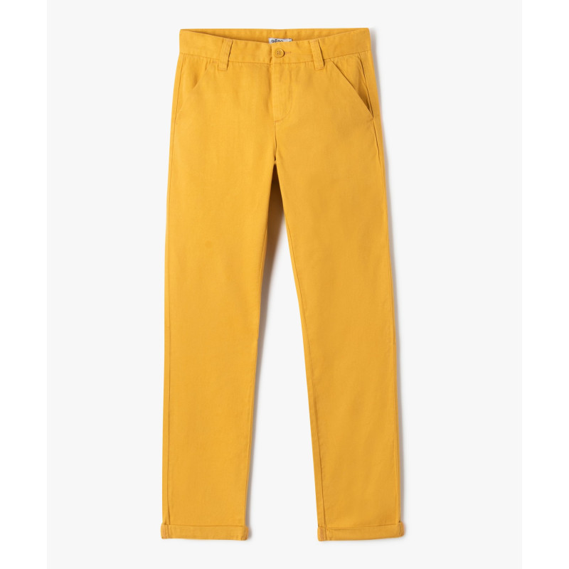 Pantalon chino en coton à revers garçon