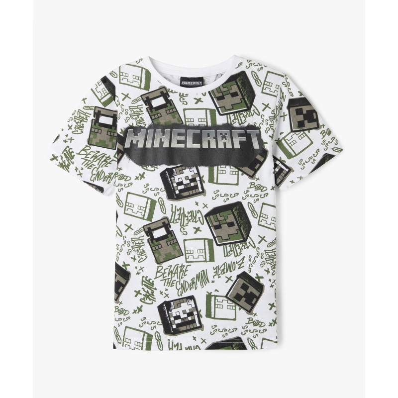 Tee-shirt manches courtes imprimé all over garçon - Minecraft