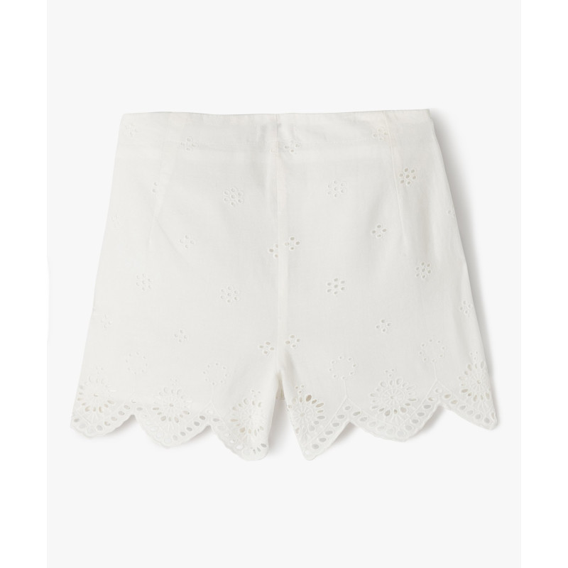 Short ample en broderie anglaise fille Short ample en broderie anglaise fille