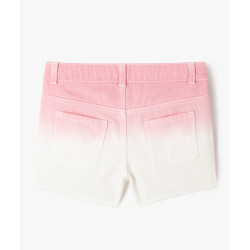 Short en jean teinture spéciale coloris unique dégradé fille