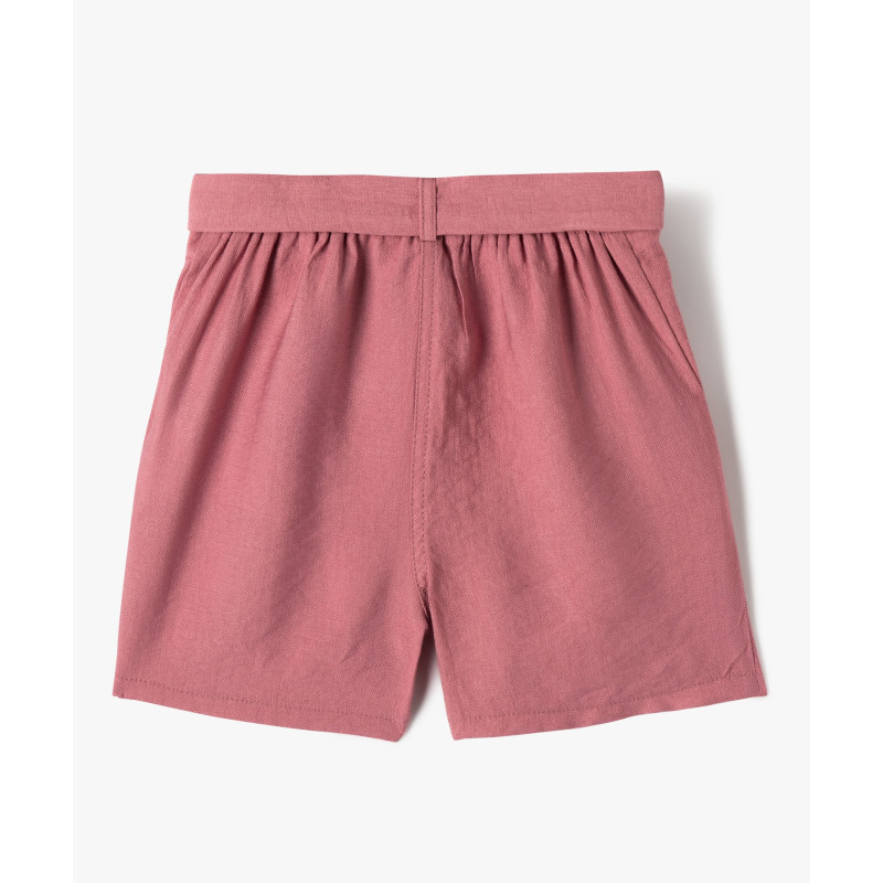 Short en viscose avec ceinture à boucle fille