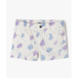 Short en coton à motifs tachetés fille