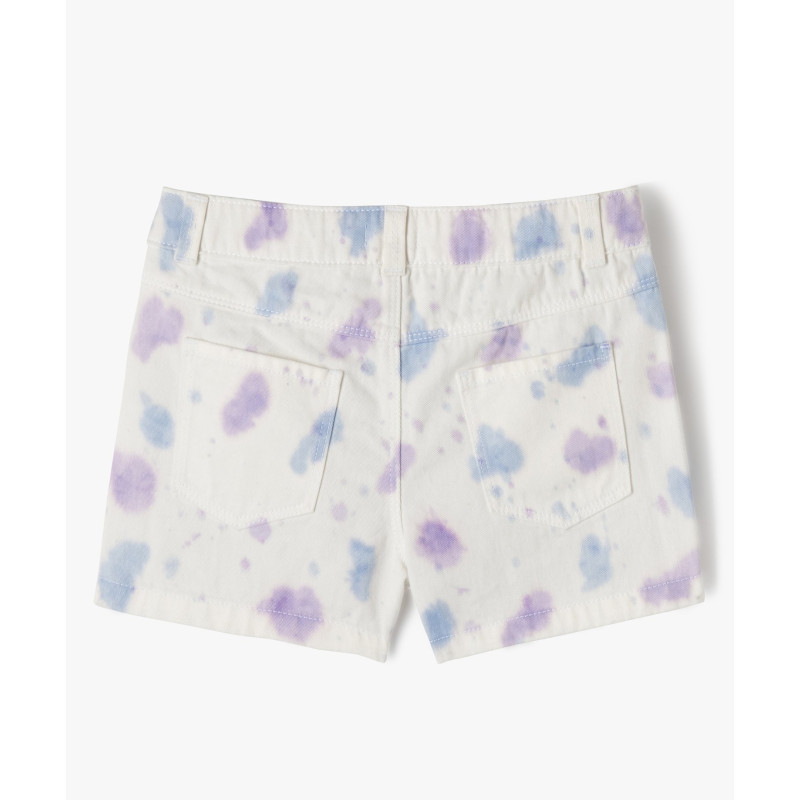 Short en coton à motifs tachetés fille