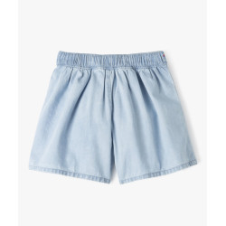 Short en jean large avec broderies fille