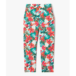 Pantalon fluide imprimé fleuri fille