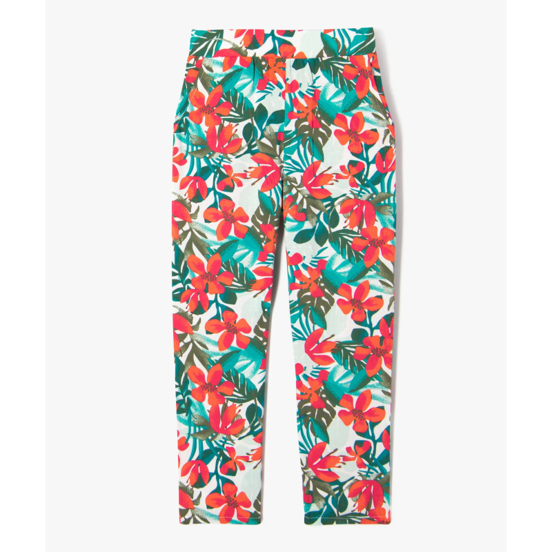 Pantalon fluide imprimé fleuri fille