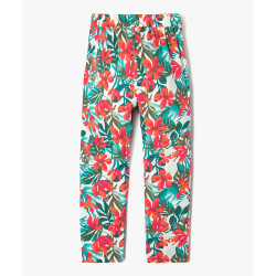 Pantalon fluide imprimé fleuri fille