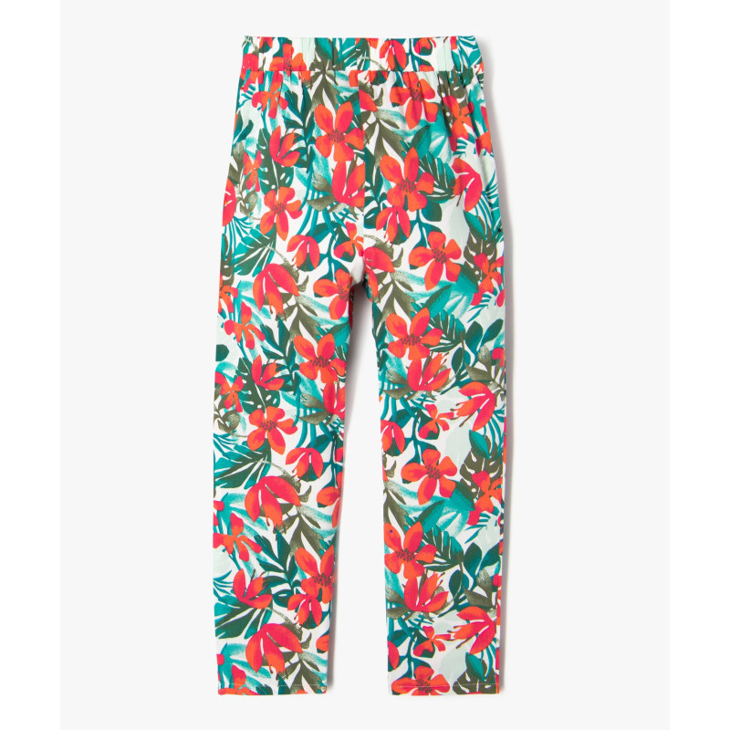 Pantalon fluide imprimé fleuri fille