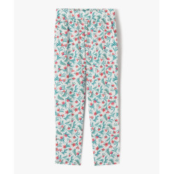 Pantalon fluide imprimé fleuri fille