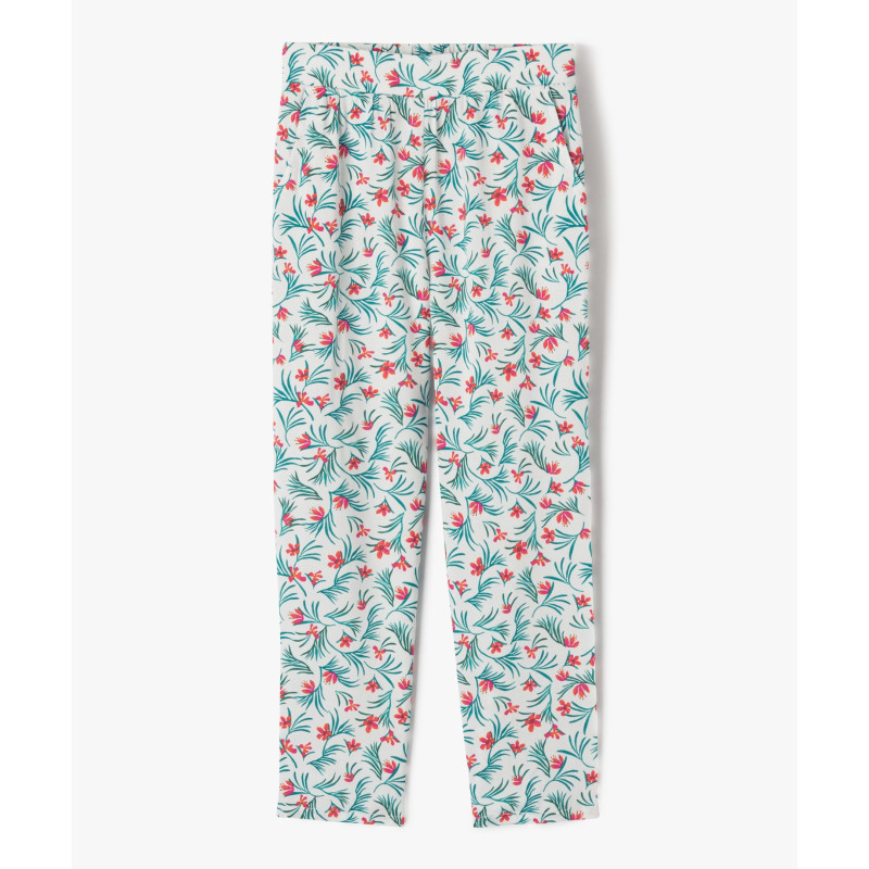 Pantalon fluide imprimé fleuri fille