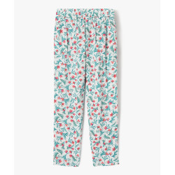 Pantalon fluide imprimé fleuri fille