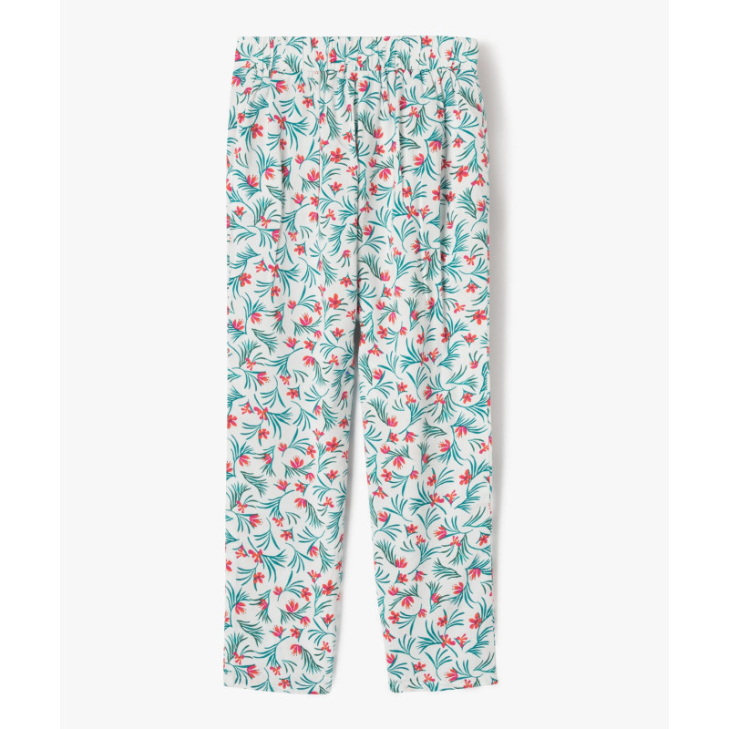 Pantalon fluide imprimé fleuri fille