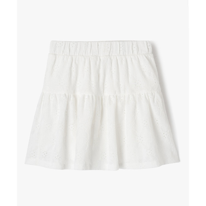 Jupe à volant en broderie anglaise avec doublure short fille