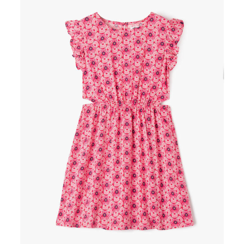 Robe sans manches en viscose fluide imprimée fille