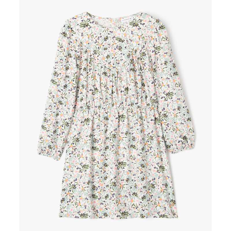 Robe manches longues fluide à fleurs fille - LuluCastagnette