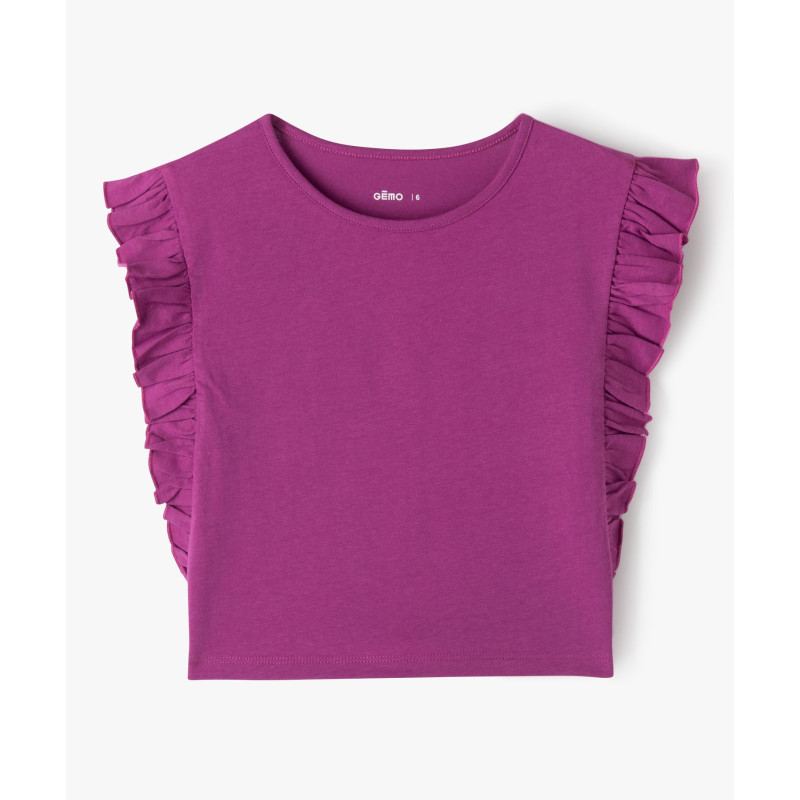 Tee-shirt avec volants sur les côtés fille