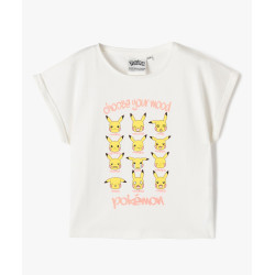 Tee-shirt manches courtes loose imprimé Pikachu fille - Pokémon