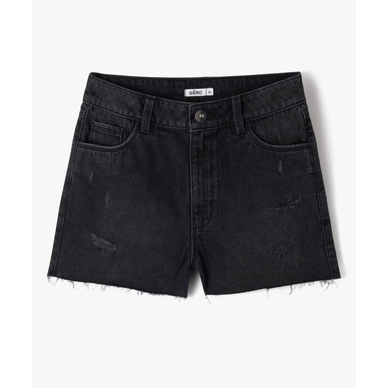 Short en jean aspect usé fille