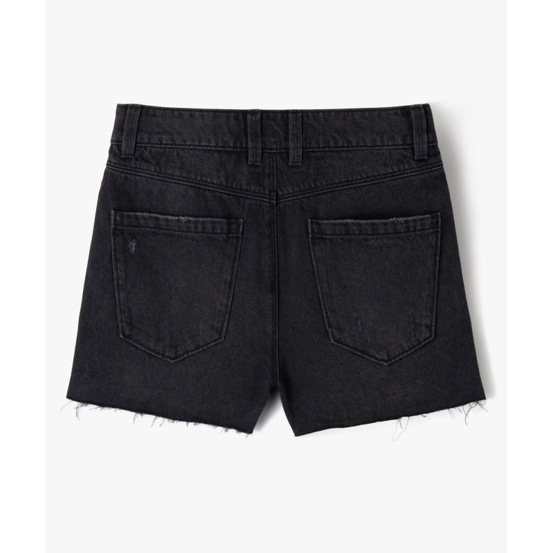 Short en jean aspect usé fille