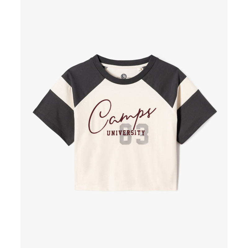 Tee-shirt manches courtes crop top fille - Camps United