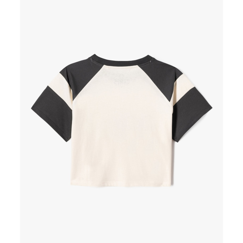 Tee-shirt manches courtes crop top fille - Camps United