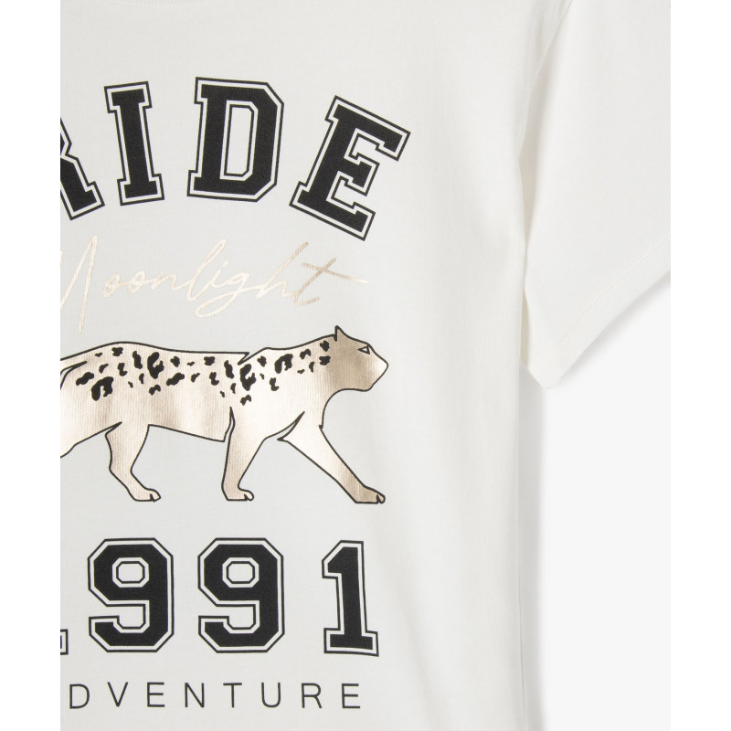 Tee-shirt manches courtes oversize imprimé fille