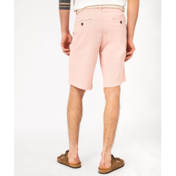 Bermuda chino en coton stretch coloris unique avec ceinture homme