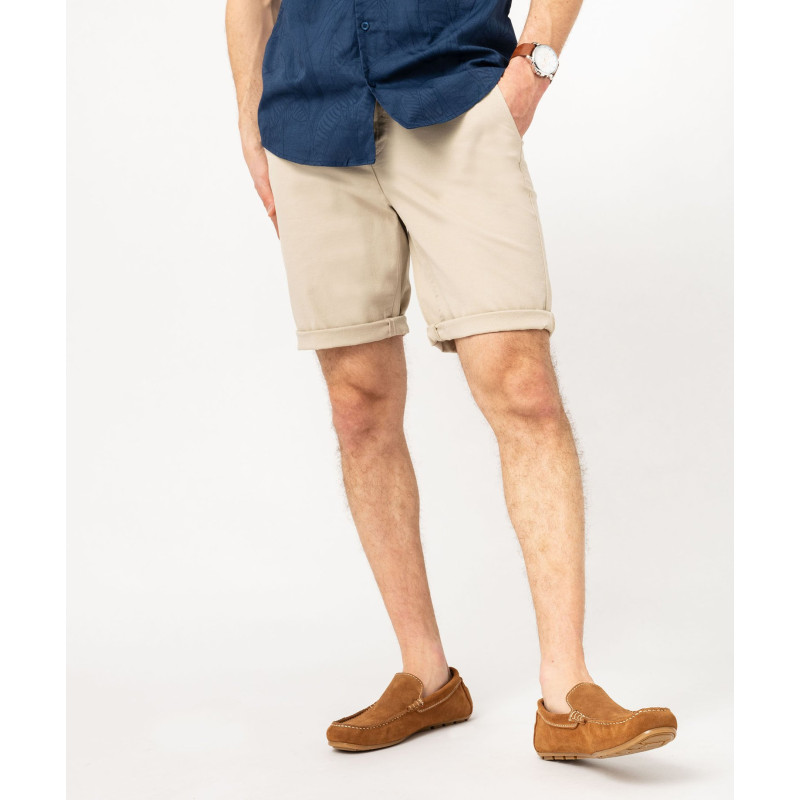 Bermuda chino en twill de coton stretch homme