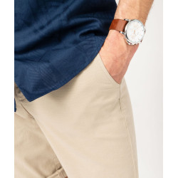 Bermuda chino en twill de coton stretch homme