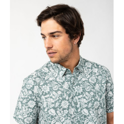 Chemise manches courtes coupe droite imprimé floral homme