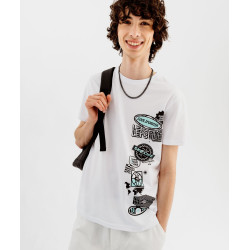 Tee-shirt manches courtes en coton imprimé homme