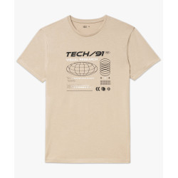 Tee-shirt manches courtes en coton imprimé homme