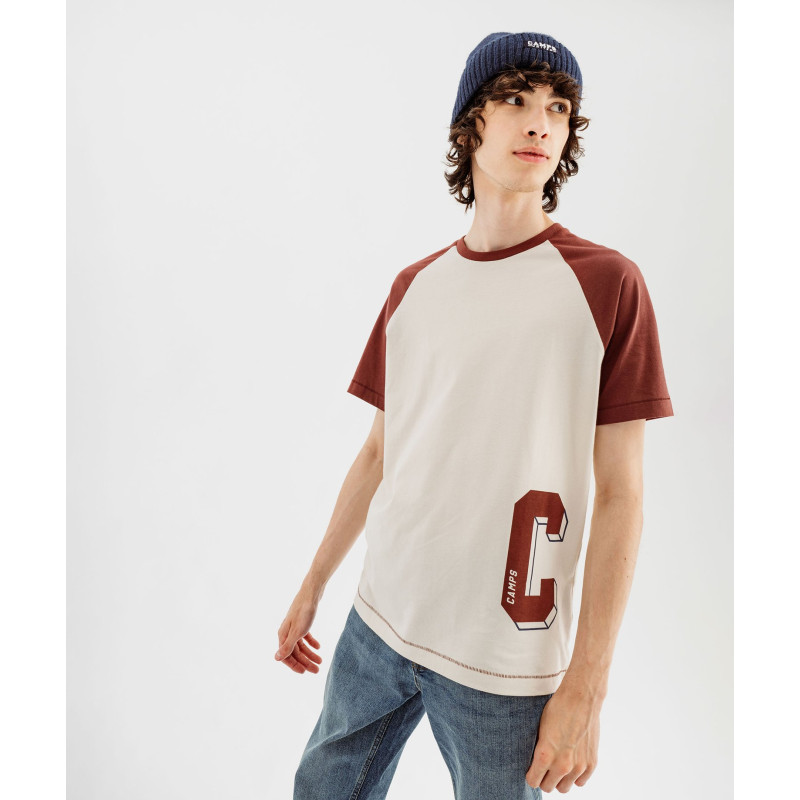 Tee-shirt manches courtes raglan contrastantes homme - Camps United