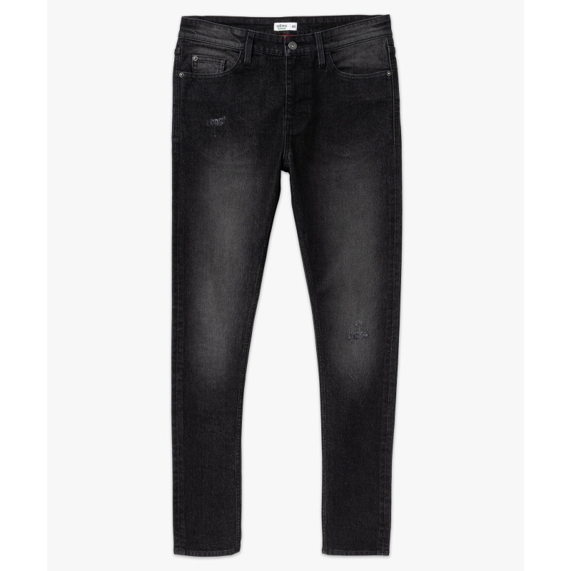 Jean skinny en coton stretch délavé homme