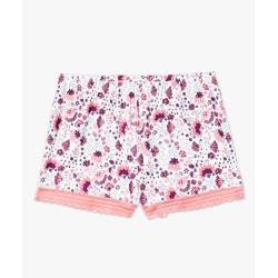 Short de pyjama en maille fluide avec bas en dentelle femme Short de pyjama en maille fluide avec bas en dentelle femme