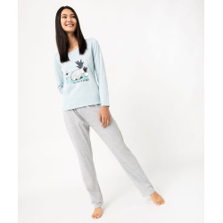 Pyjama bicolore avec motif femme