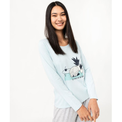 Pyjama bicolore avec motif femme