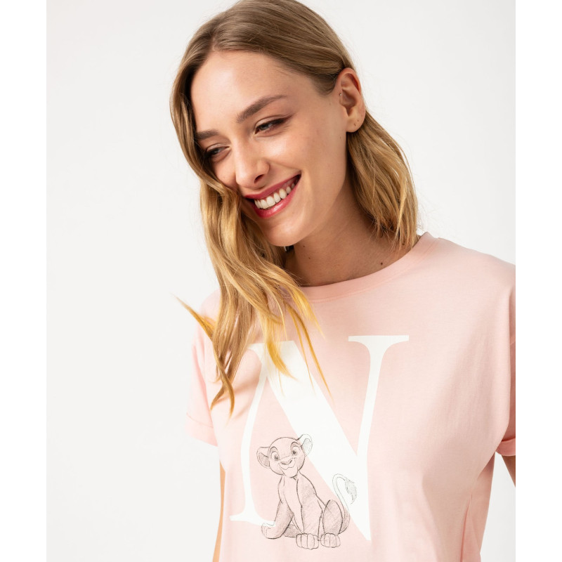 Pyjashort bicolore avec motif Le Roi Lion femme - Disney Pyjashort bicolore avec motif Le Roi Lion femme - Disney