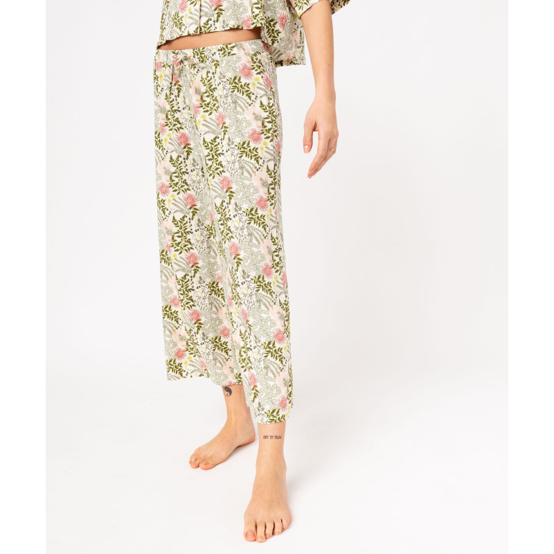 Pantalon de pyjama fluide imprimé femme