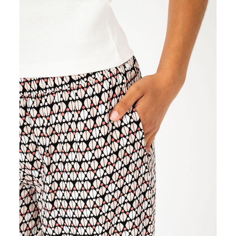 Bas de pyjama large en viscose imprimée femme Bas de pyjama large en viscose imprimée femme